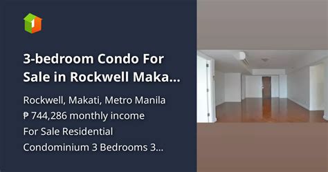 3 Bedrooms Condo For Sale in Rockwell, Makati, Metro Manila.